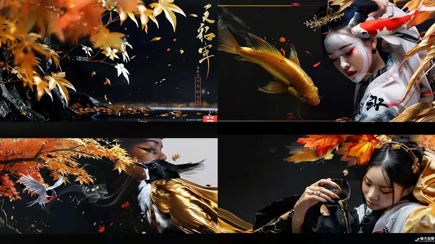 Ethereal Autumnal Symphony with Eastern Aesthetic - Midjourney sref style