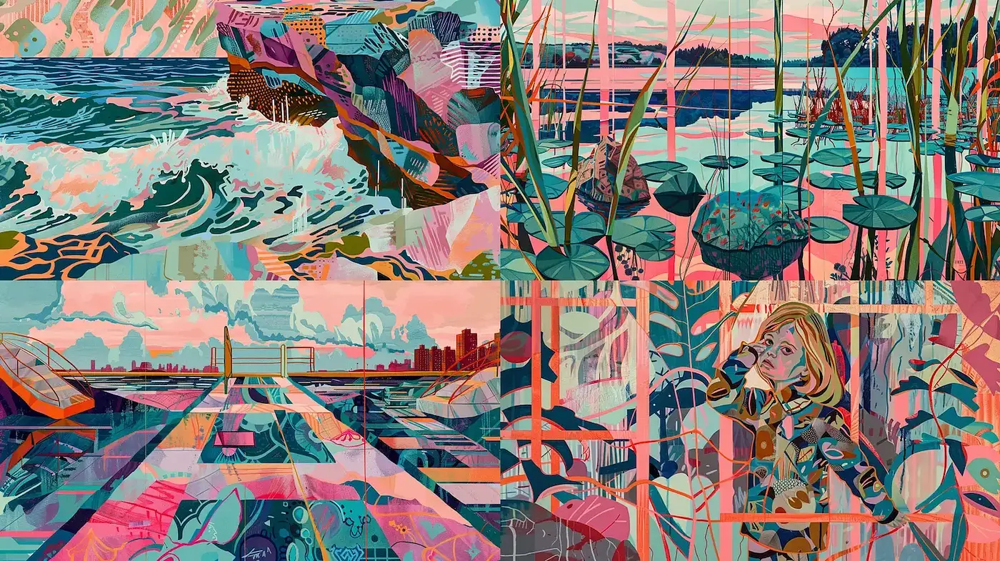 Vibrant and Textured Visual Composition with a Contemporary Artistic Flair - Midjourney sref style