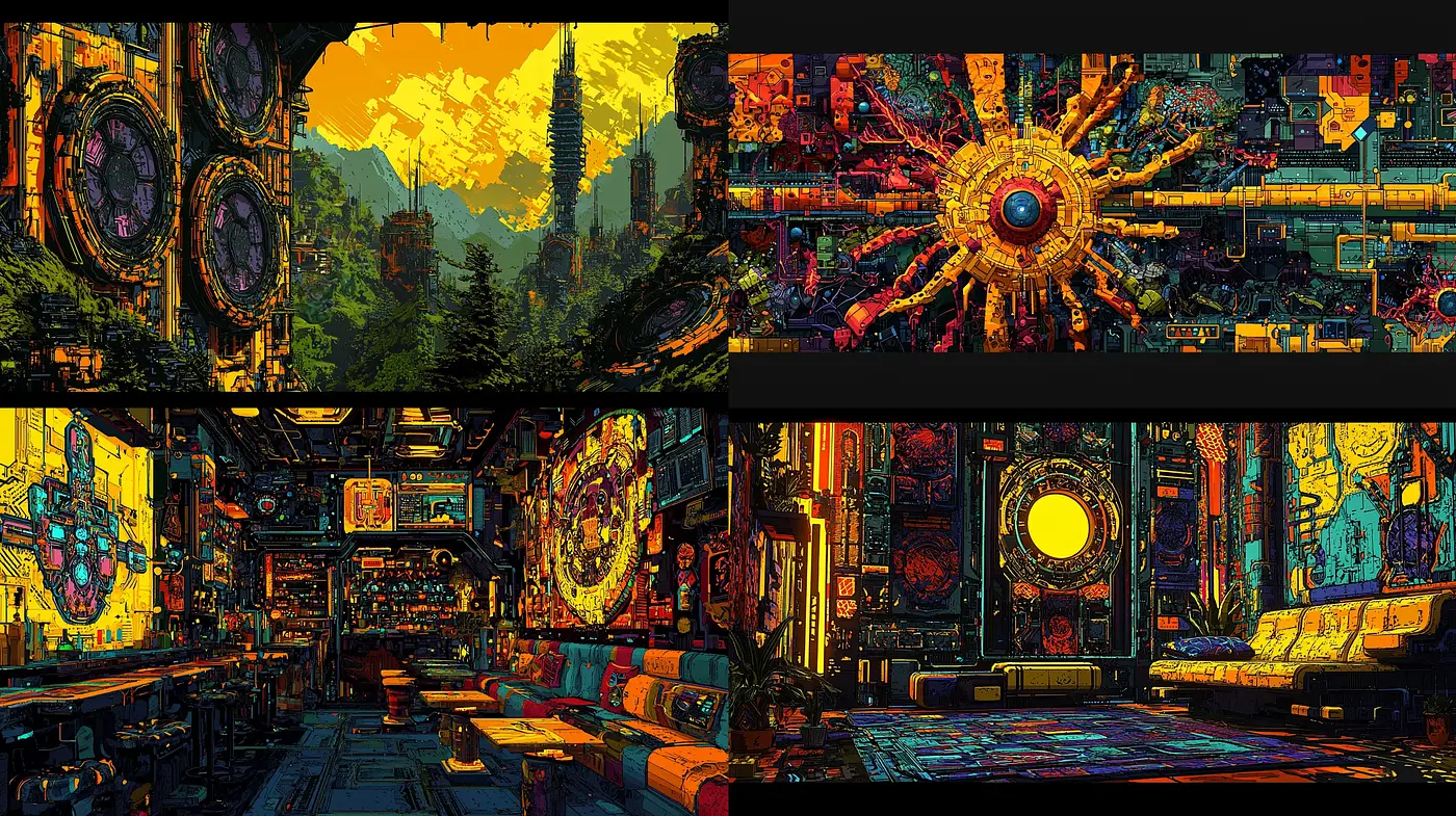 Futuristic Cyberpunk Dreamscape with a Dystopian Palette - Midjourney sref style