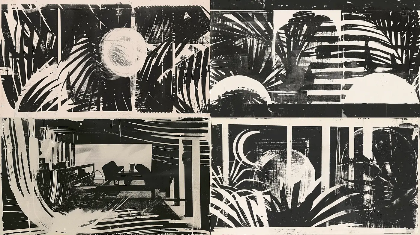 Monochrome Brushstroke Harmony with a Contemporary Edge - Midjourney sref style