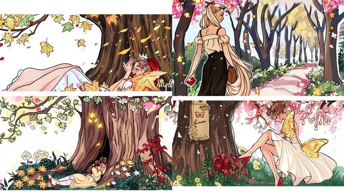 Enchanted Forest Whimsy: A Fusion of Anime and Storybook Illustration - Midjourney sref style