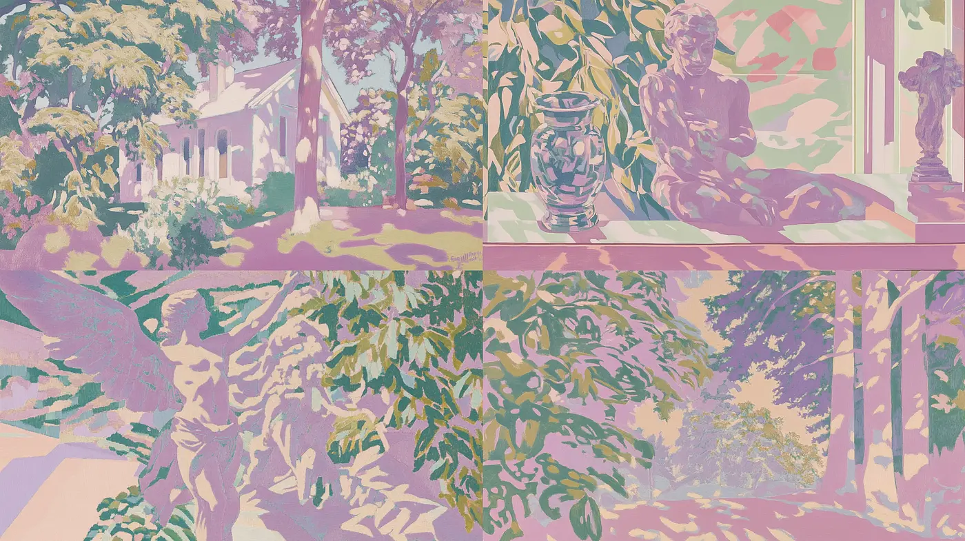 Pastel Serenity in Nature-Inspired Tableaus - Midjourney sref style