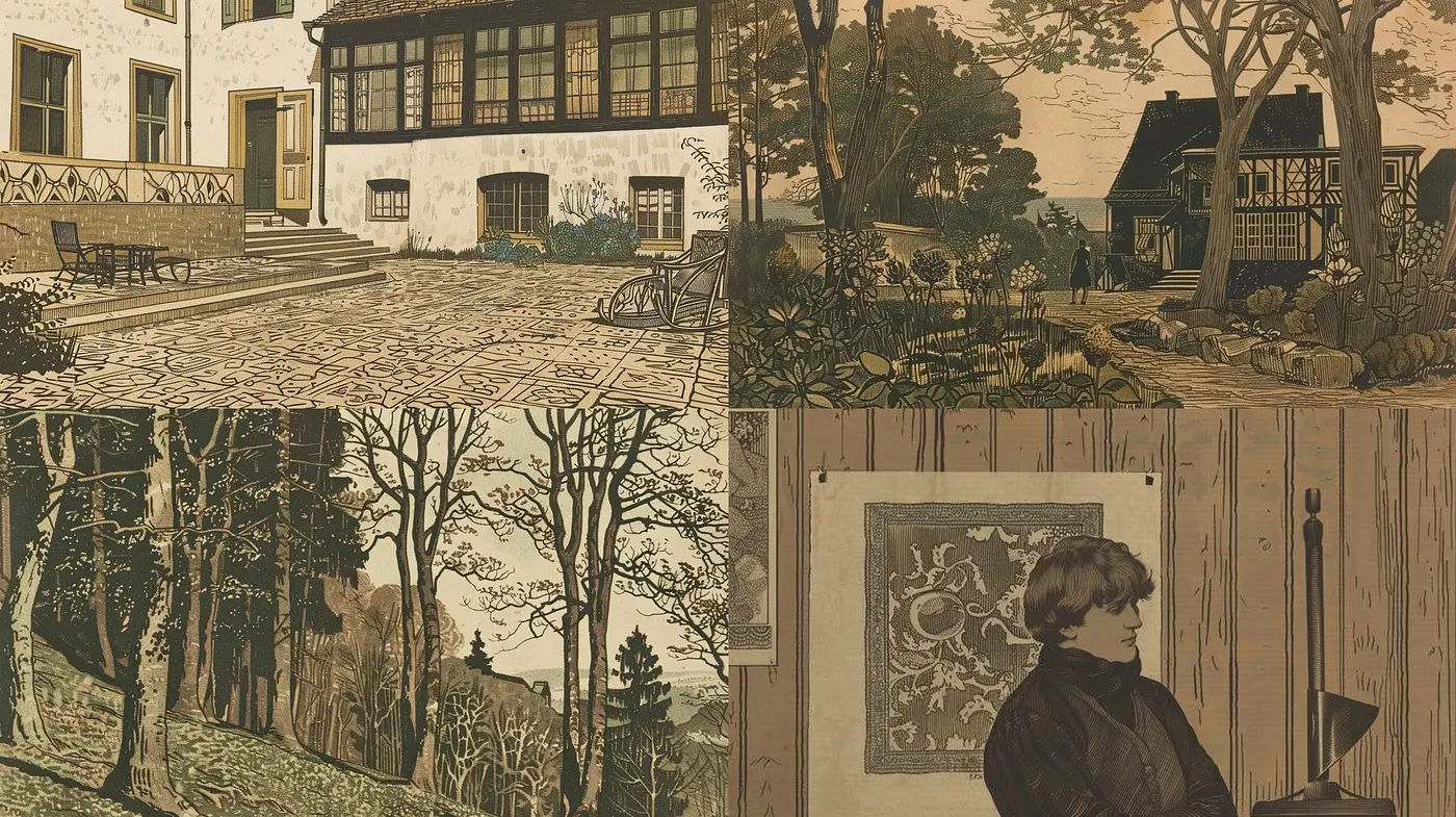 Nostalgic Sepia Etchings: A Fusion of Vintage Woodcut Illustration and Monochromatic Storytelling - Midjourney sref style