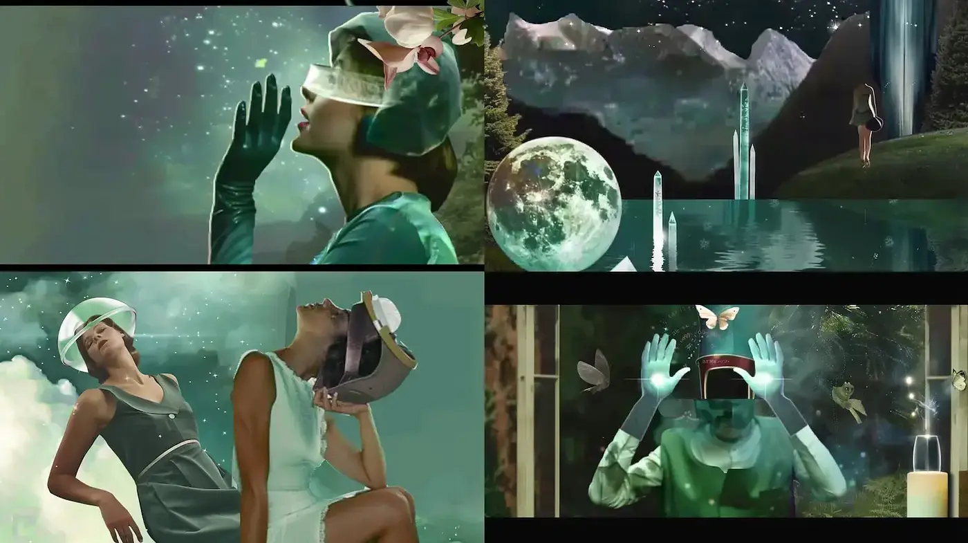 Surrealistic Fusion of Nature and Technology with a Dreamlike Ambiance - Midjourney sref style