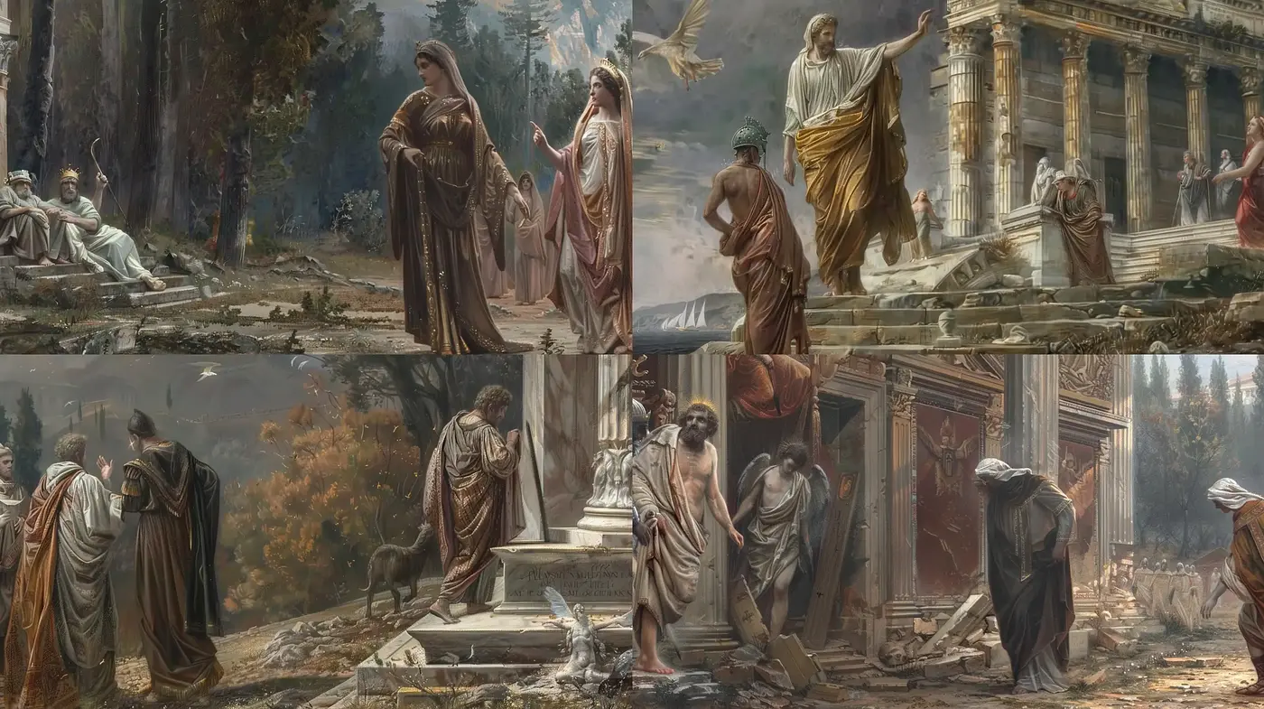 Classical Antiquity Revival in Earthy Tones - Midjourney sref style