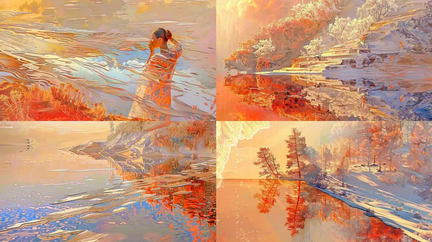 Ember-lit Impressionist Vistas: A Homage in Fiery Tones - Midjourney sref style