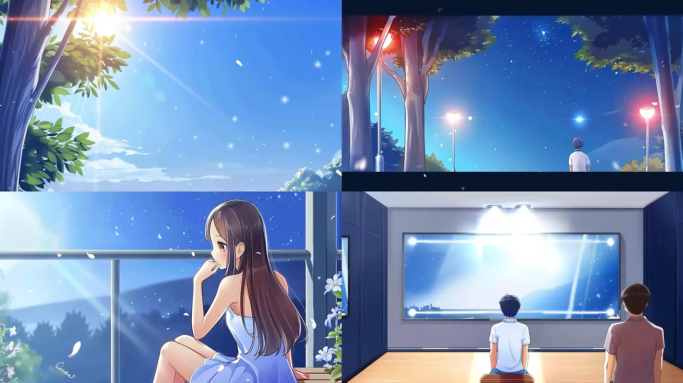 Ethereal Luminance in Anime-Inspired Dreamscapes - Midjourney sref style