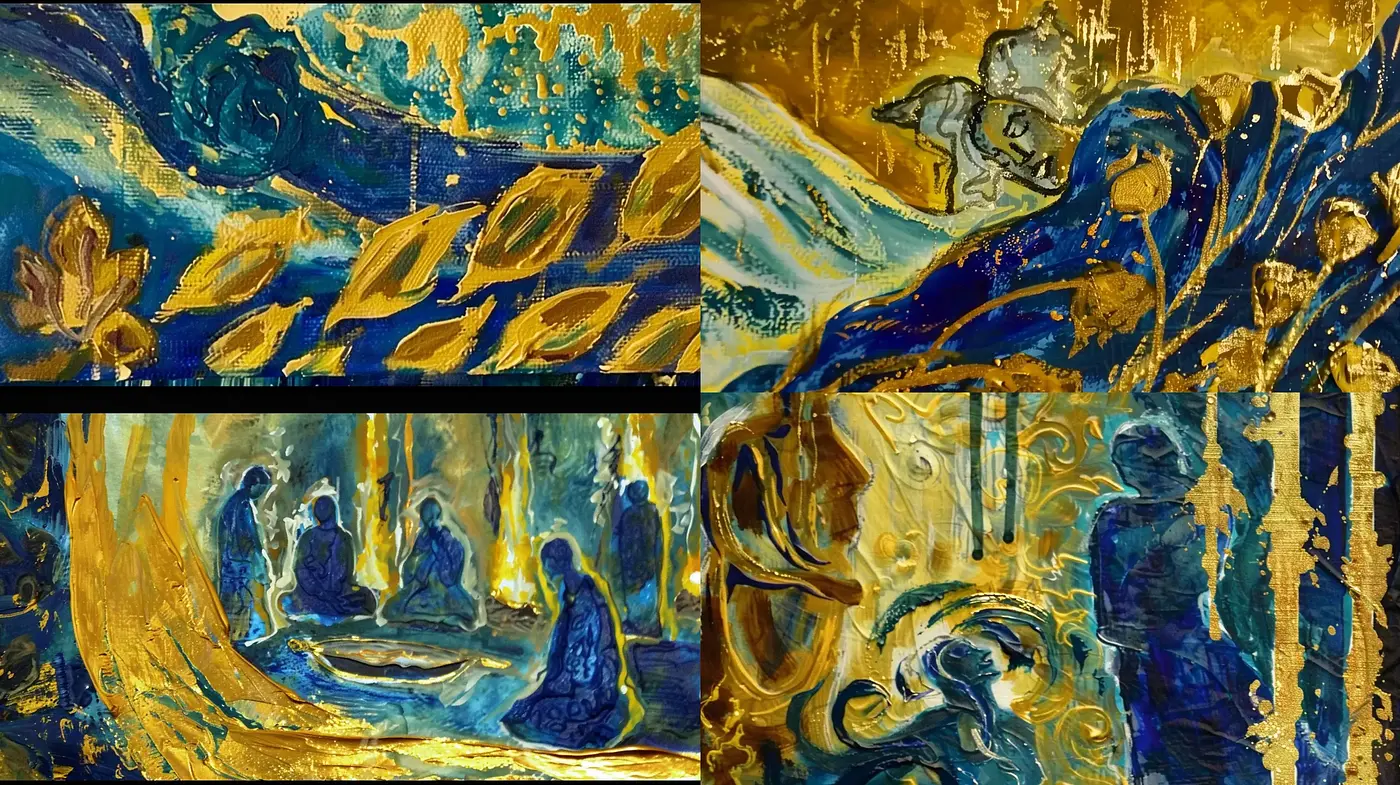 Gilded Swirls of Van Gogh-esque Luminescence - Midjourney sref style