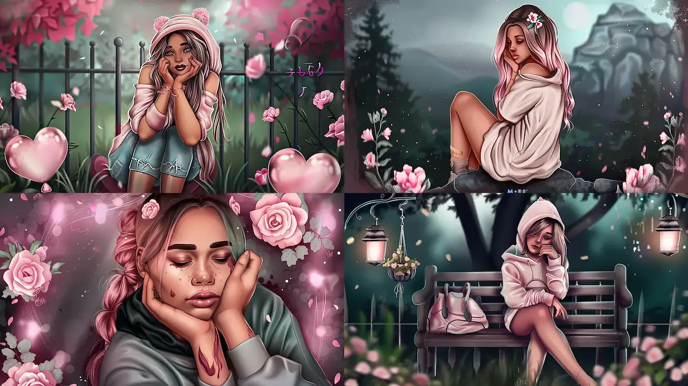 Soft and Dreamy Aesthetic with Floral Elements - Midjourney sref style