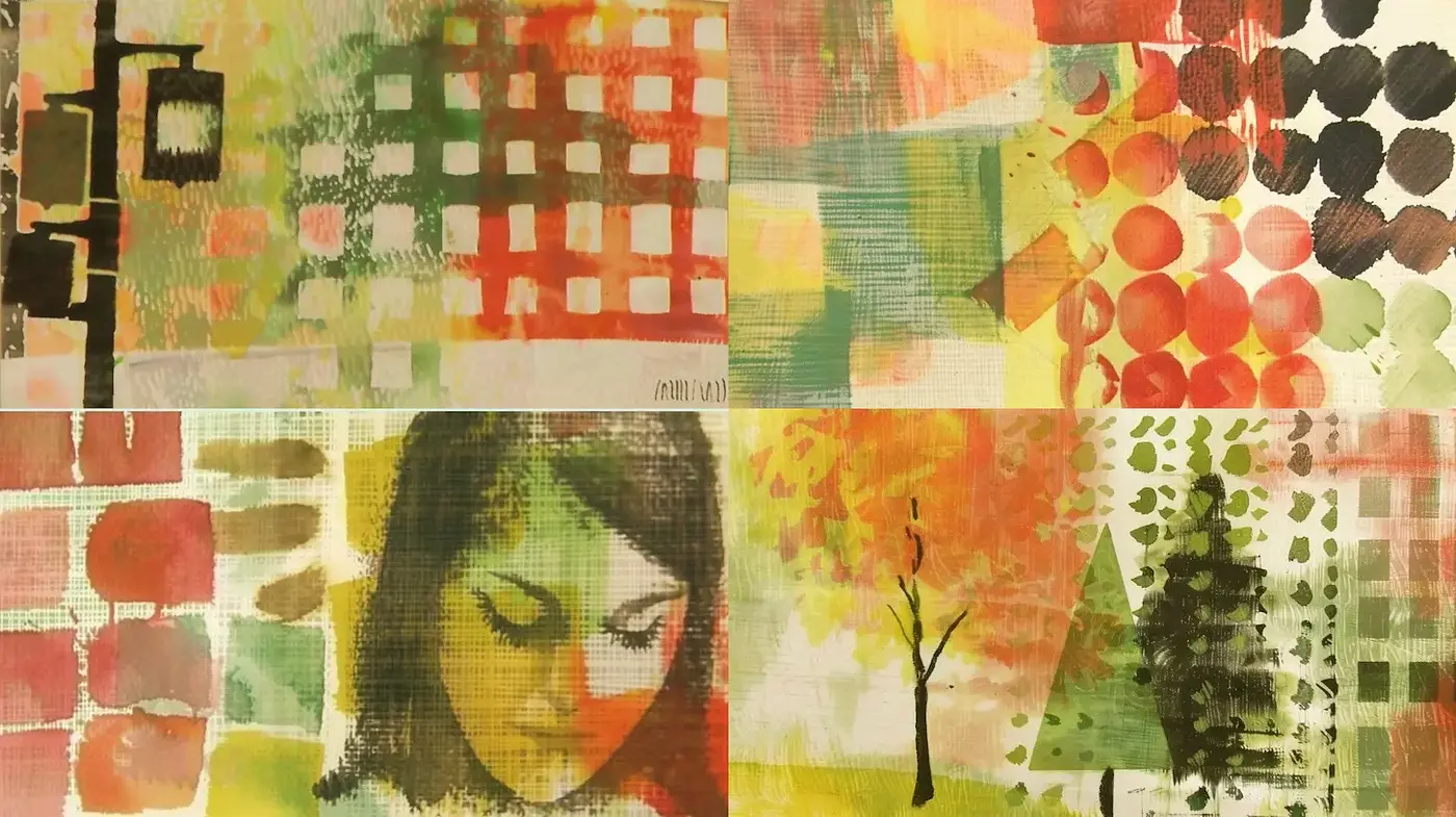 Vibrant Mixed Media Textures with a Nostalgic Touch - Midjourney sref style