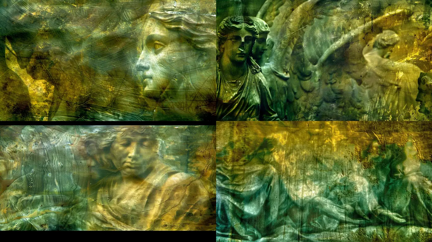 Antique Sculptural Bas-Relief in Ochre Fusion - Midjourney sref style