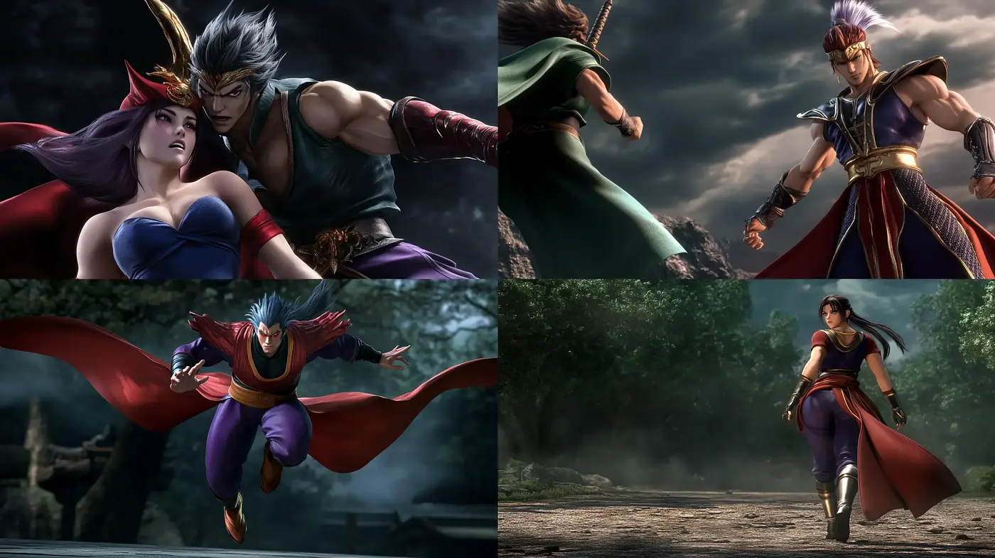 Dynamic Cinematic Anime-Inspired Visual Artistry - Midjourney sref style