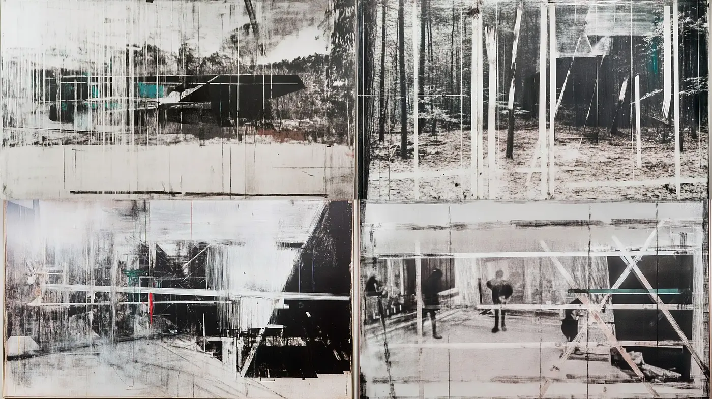 Monochromatic Memories in Deconstructed Reality - Midjourney sref style