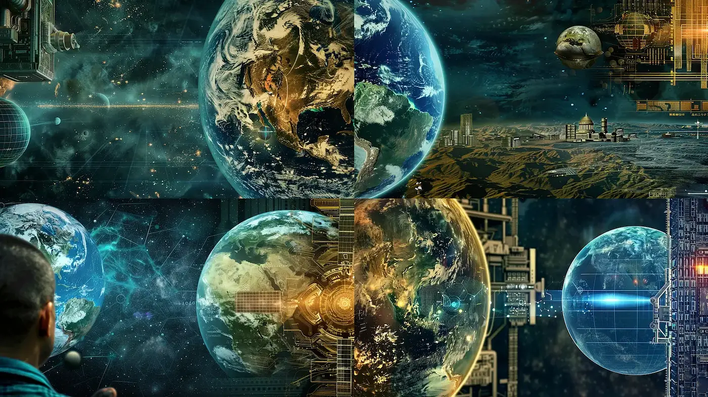 Futuristic Visuals with a Cosmic Perspective - Midjourney sref style
