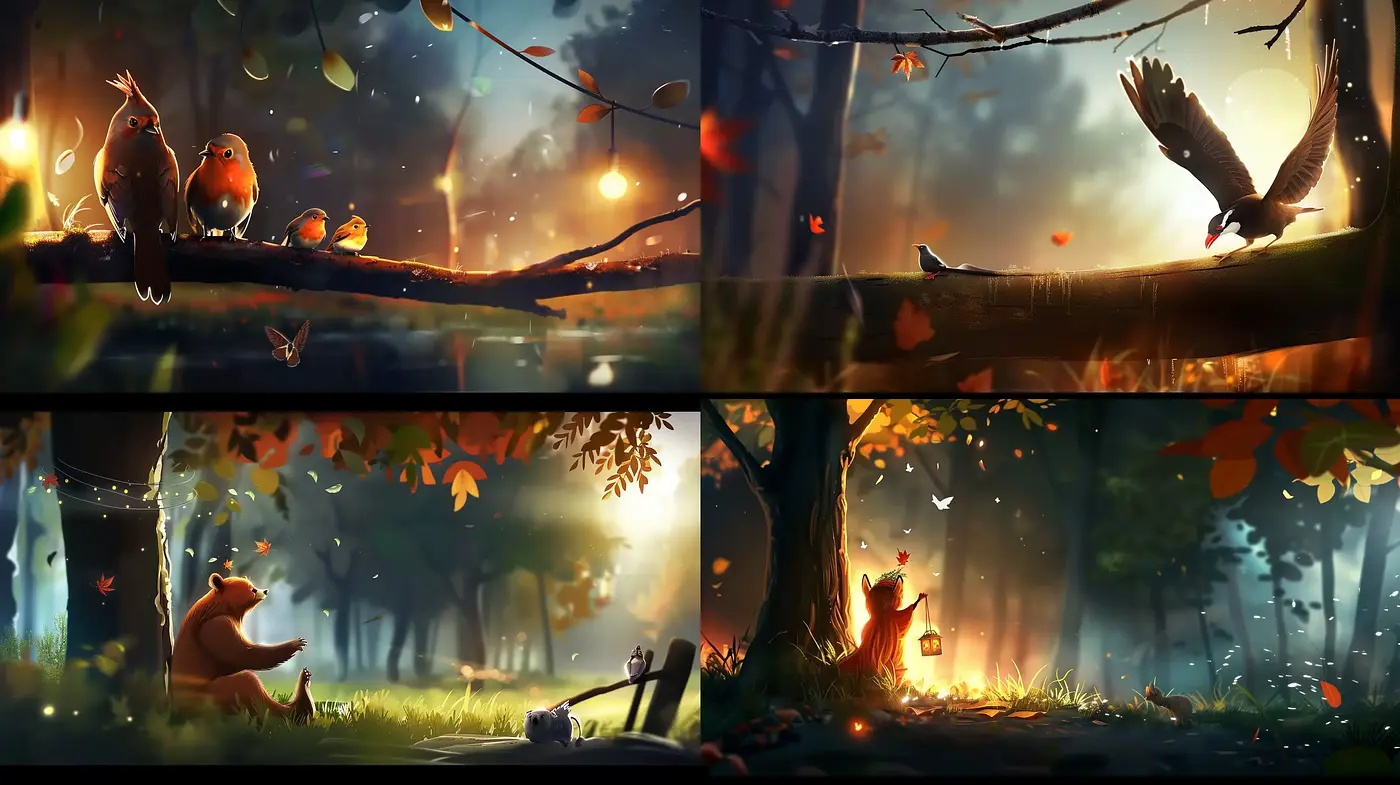 Enchanted Twilight Forest: A Consistent Visual Symphony of Light and Color - Midjourney sref style