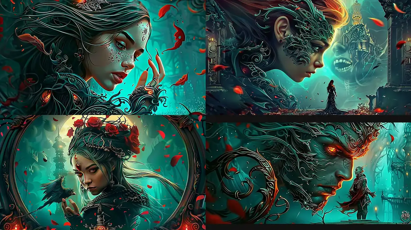 Mystical and Atmospheric Portraits with a Dark Fantasy Aesthetic - Midjourney sref style