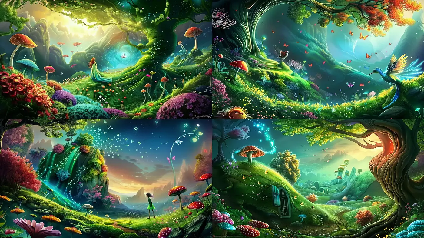 Enchanted Vistas of a Surreal Dreamworld - Midjourney sref style