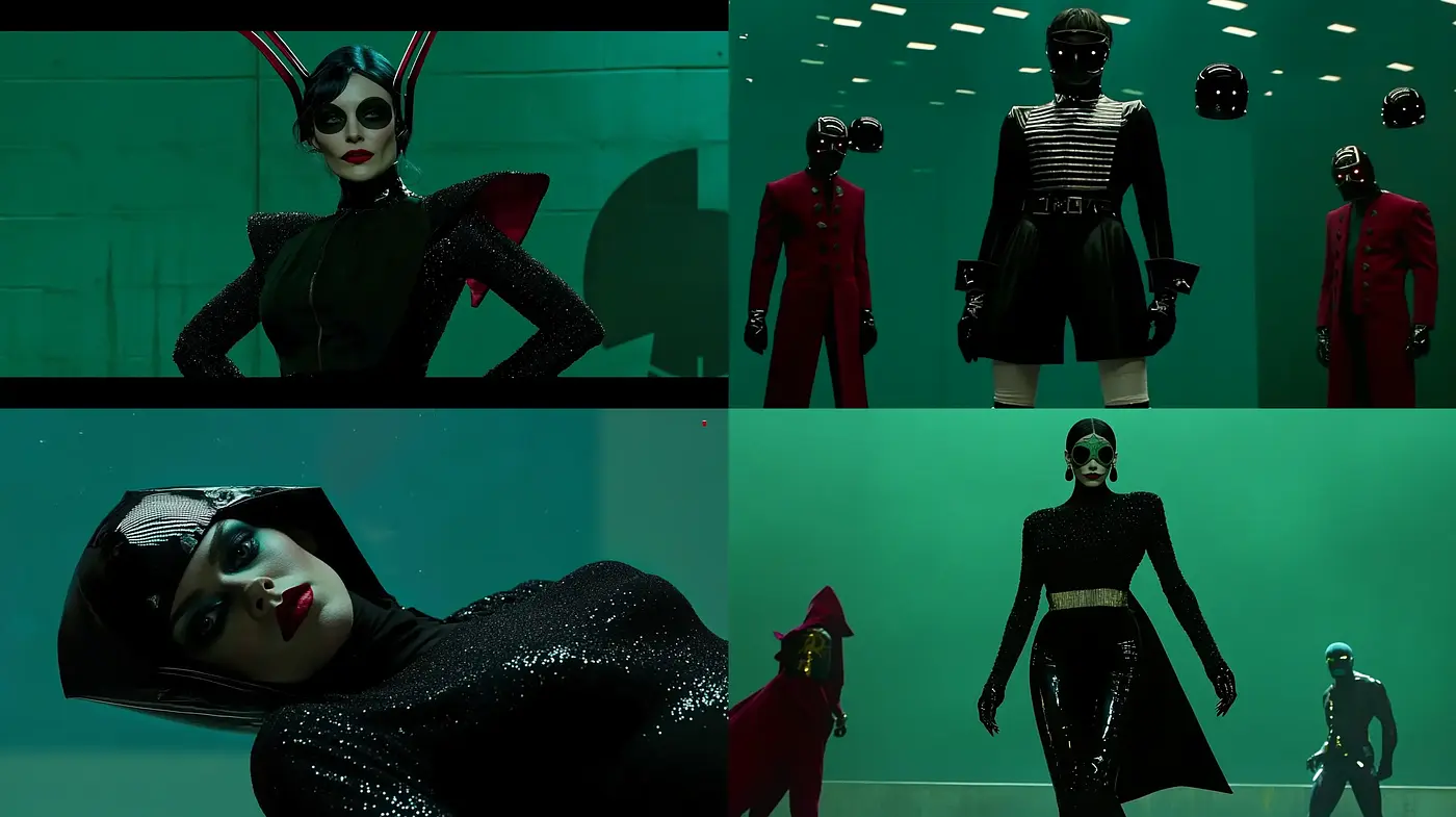 Futuristic Neo-Noir Fashion with a Touch of Surrealism - Midjourney sref style
