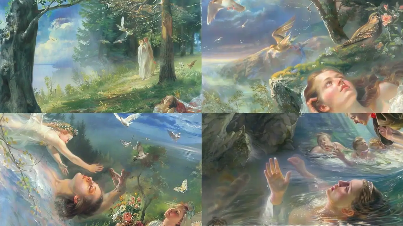 Ethereal Realms of Nature's Fantasy - Midjourney sref style