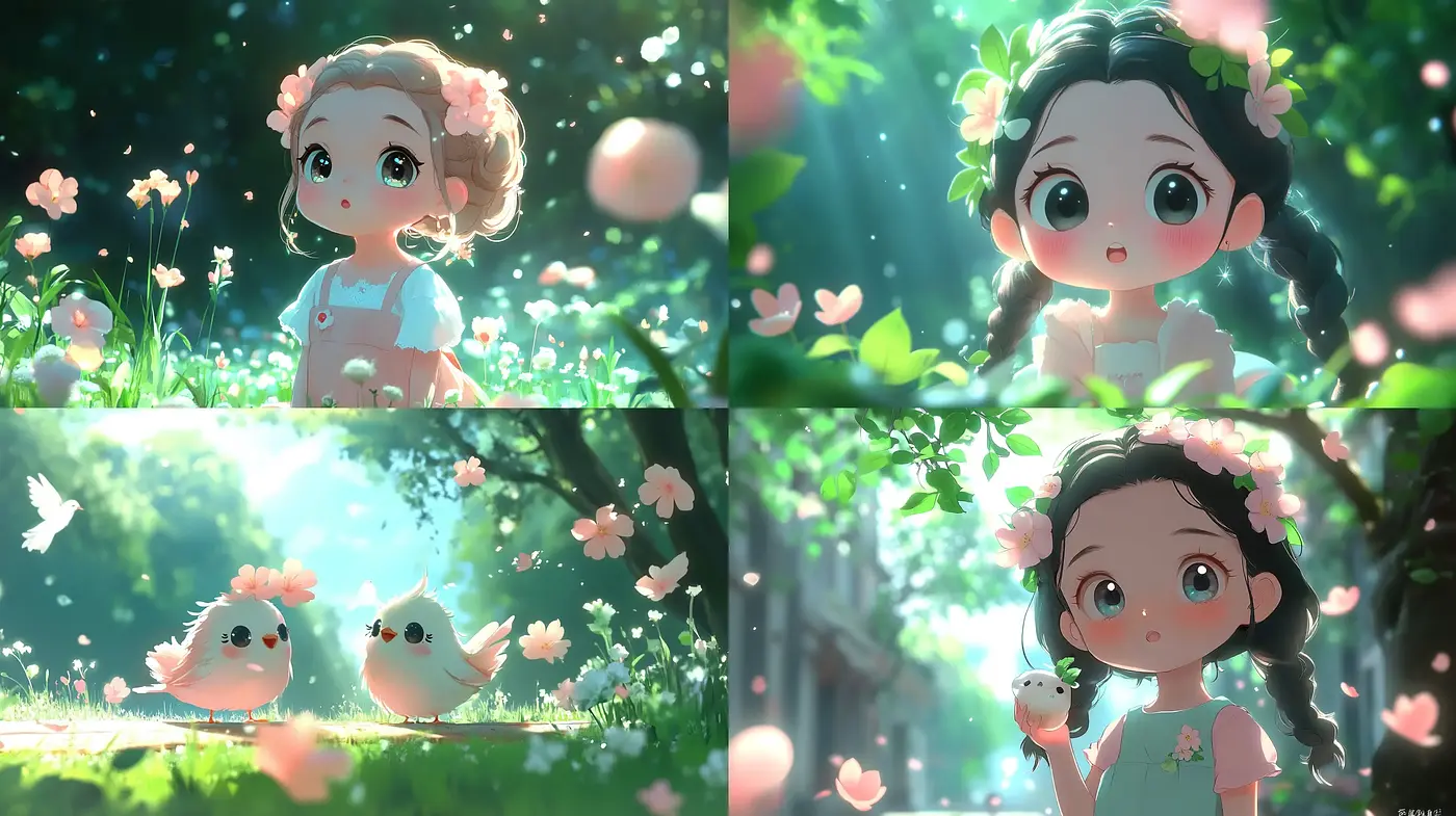 Enchanted Nature and Warm Light Anime-Inspired Illustrations - Midjourney sref style