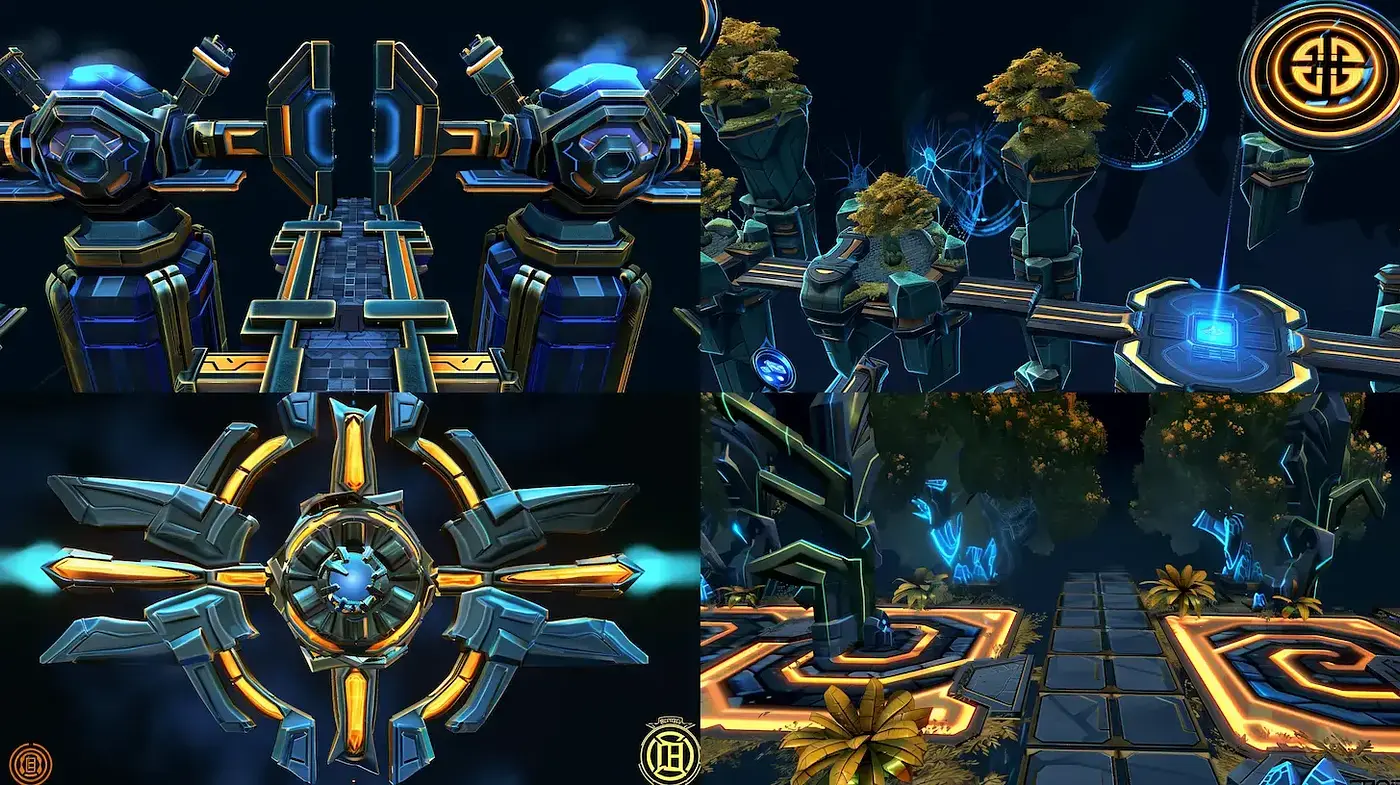 Futuristic Visuals with Neon Aesthetics and Organic Elements - Midjourney sref style