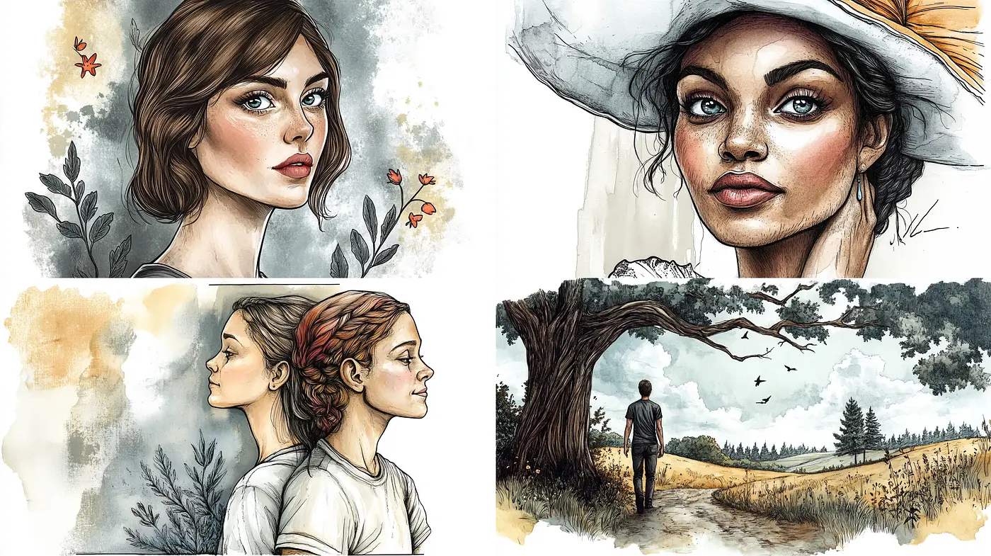 Rustic Elegance Meets Nostalgic Watercolor Imagery - Midjourney sref style