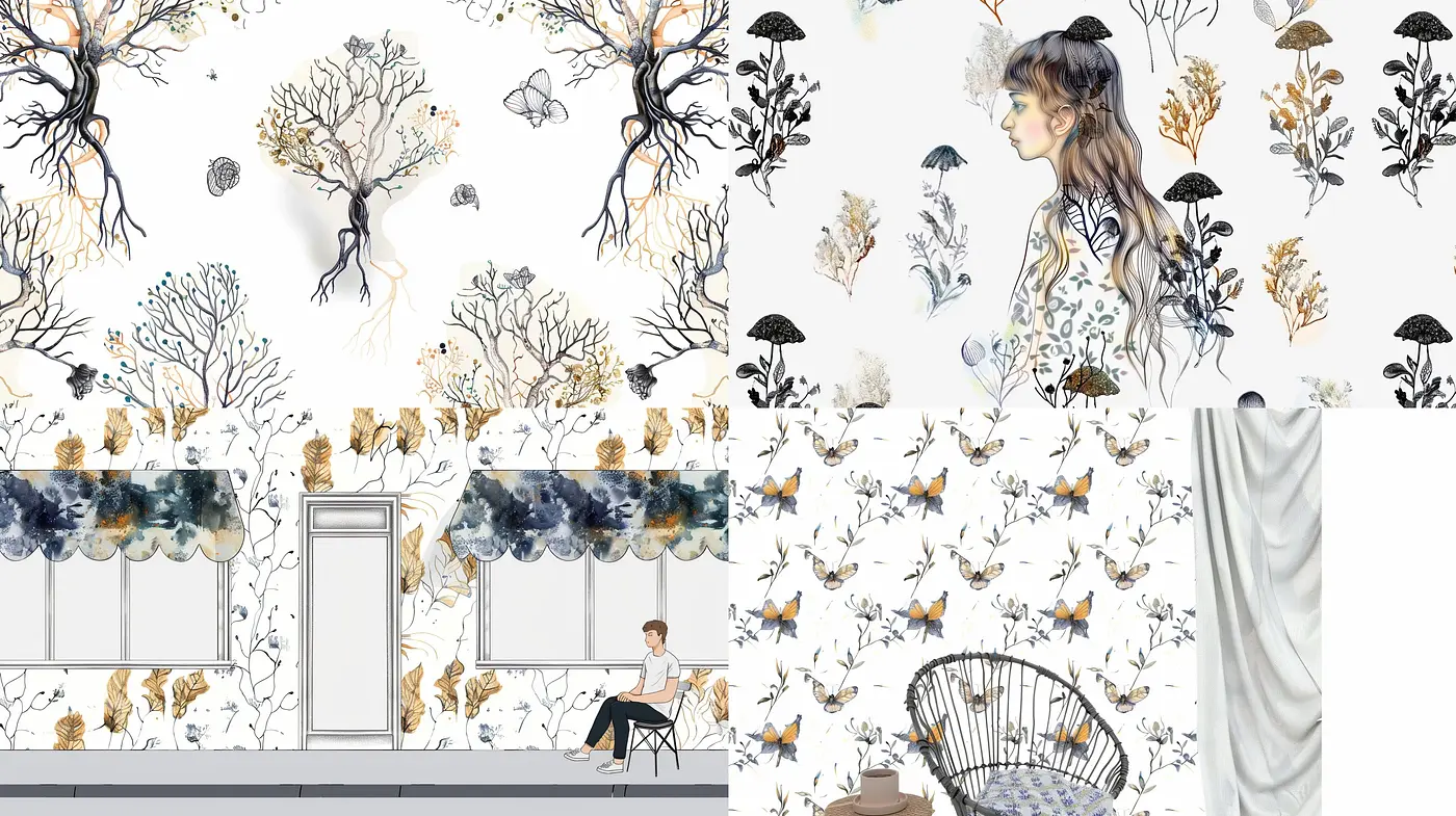 Ethereal Botanical Dreamscape in Subdued Tones - Midjourney sref style