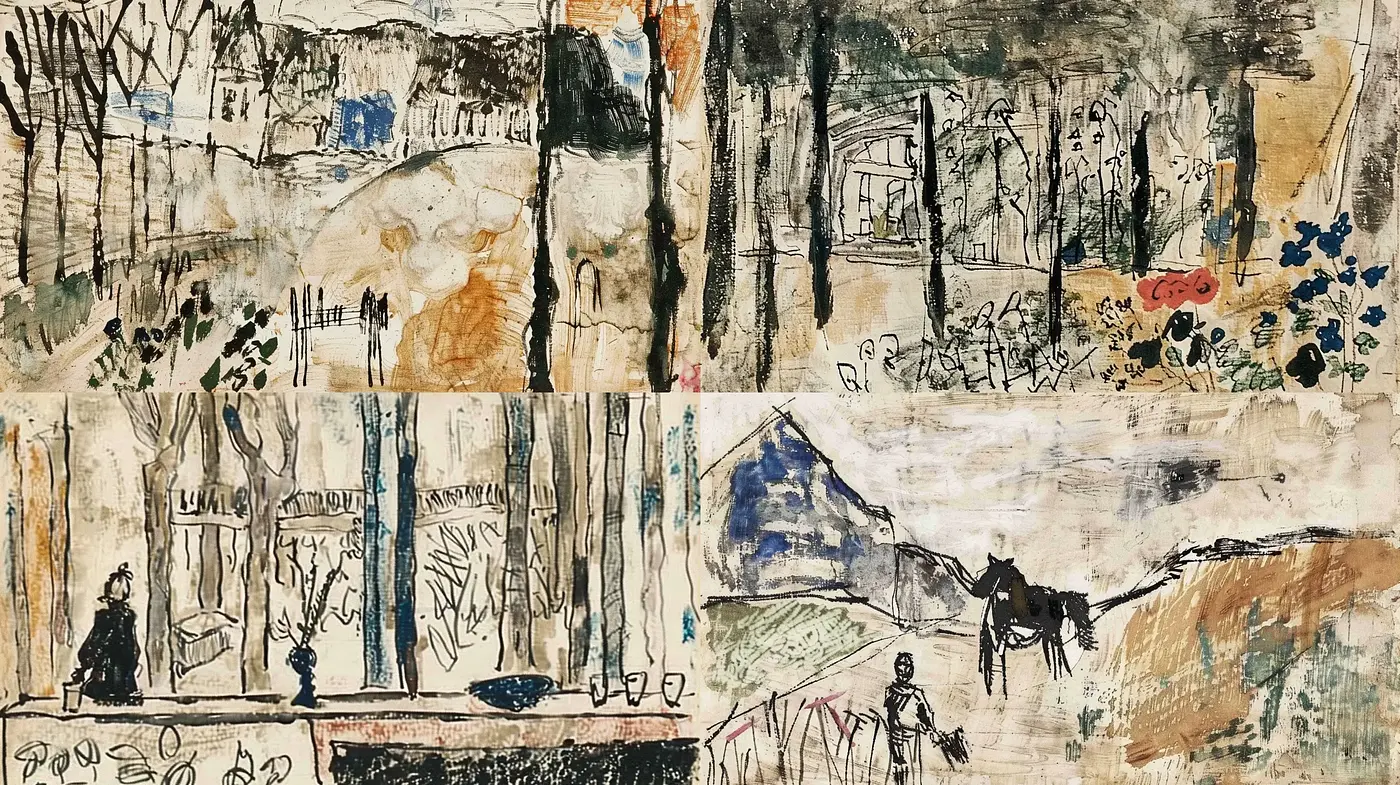Rustic Tapestry of Time: A Pastiche of Faded Memories in Art - Midjourney sref style
