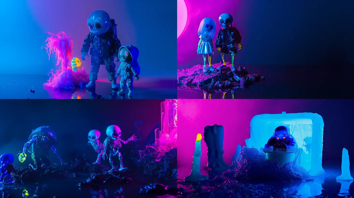Neon Gothic Fusion with Surreal Overtones - Midjourney sref style