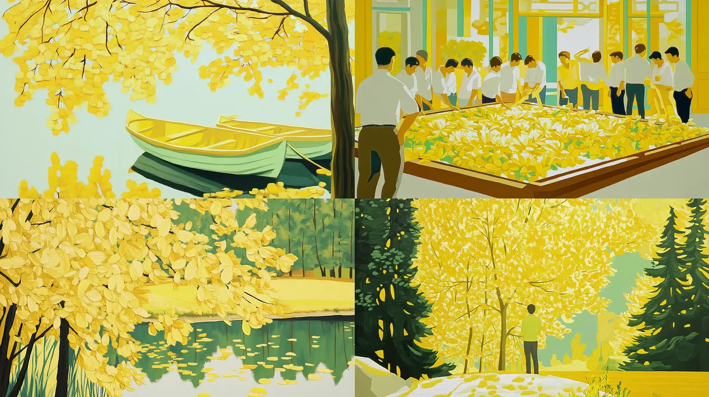 Harmonious Golden Hues of Serene Landscapes - Midjourney sref style
