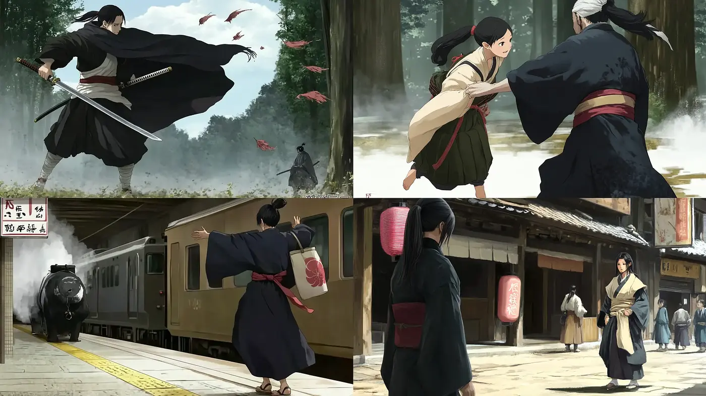 Harmonious Fusion of Historical Elegance and Animated Drama - Midjourney sref style