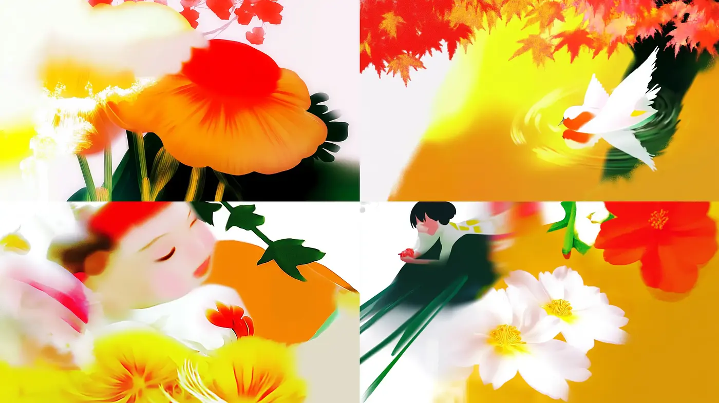 Luminous Florals and Dreamy Impressions - Midjourney sref style