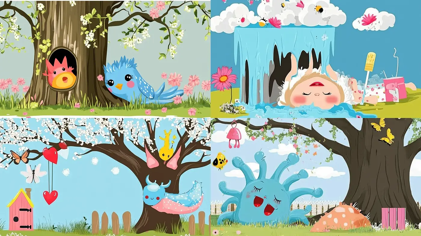 Whimsical Nature Fusion with a Storybook Essence - Midjourney sref style