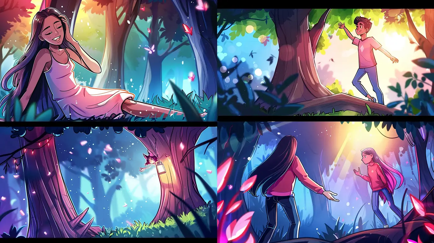 Enchanted Forests and Whimsical Dreams: A Lyrical Digital Illustration Series - Midjourney sref style