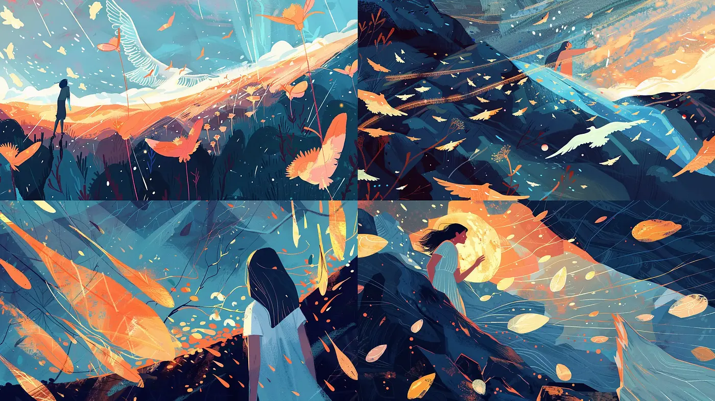 Ethereal Dreamscapes of Luminous Hues and Fluid Dynamics - Midjourney sref style