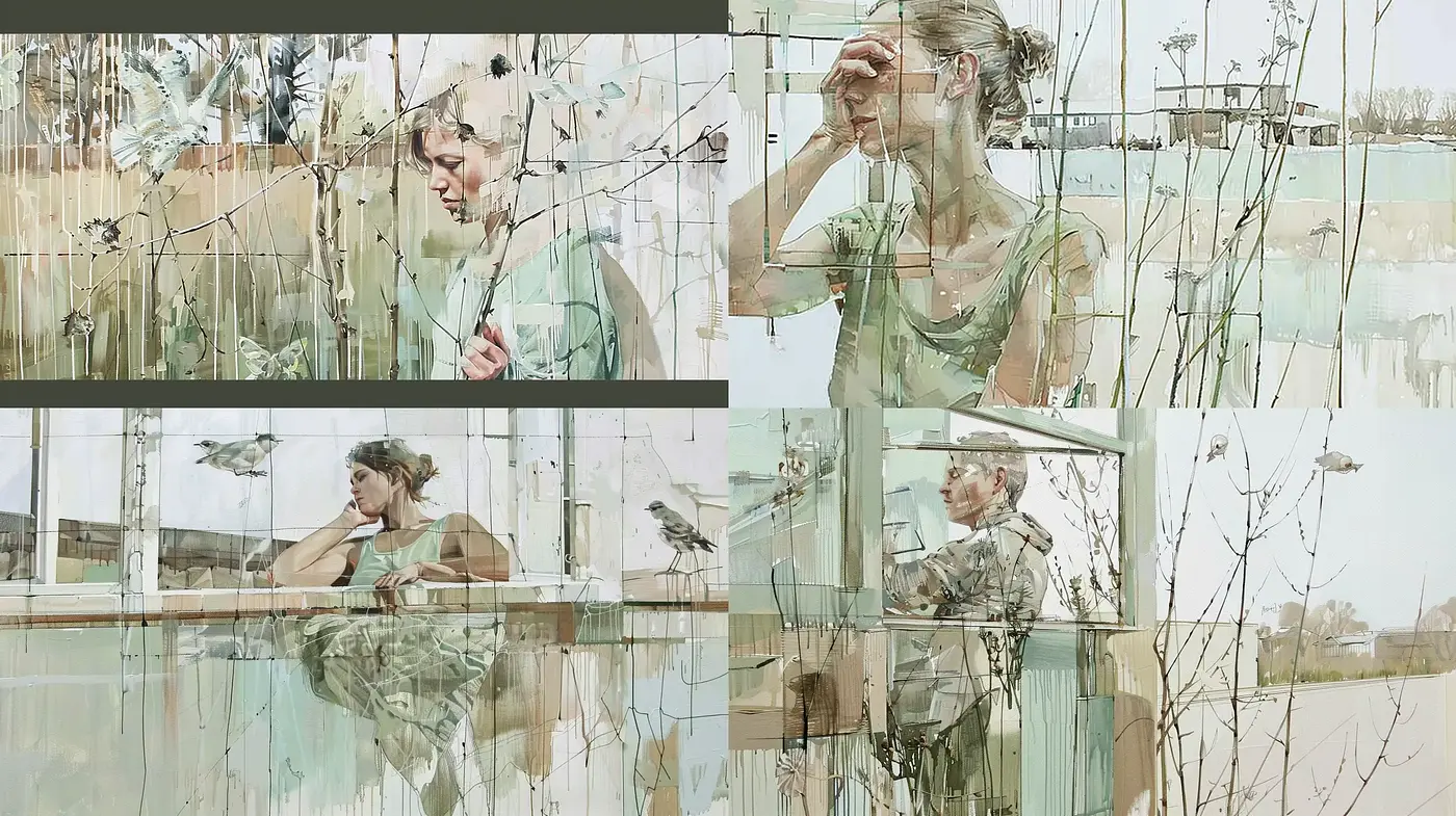 Ethereal Watercolor Impressions Amidst Nature's Tranquility - Midjourney sref style