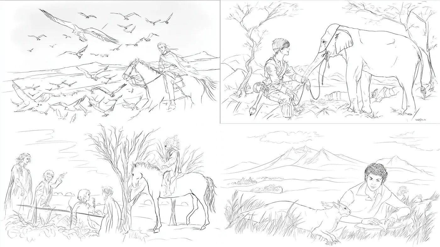Ethereal and Serene Illustrations with Thoughtful Narratives - Midjourney sref style