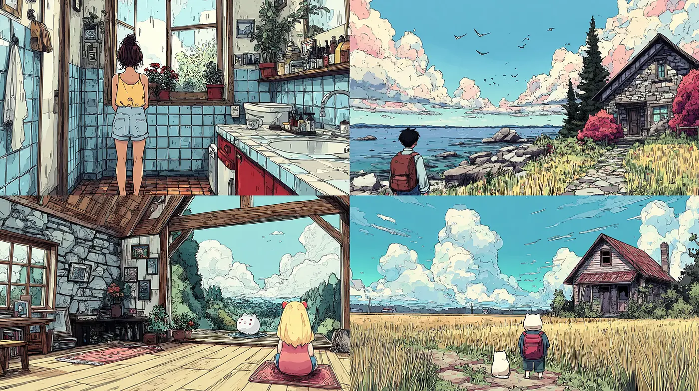 Charming, Whimsical Illustrations with a Touch of Nostalgia - Midjourney sref style