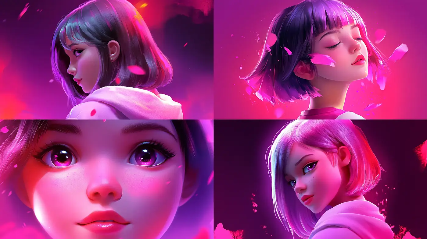 Luminous Neon Dreamscape: A Fusion of Vivid Colors and Soft Realism - Midjourney sref style