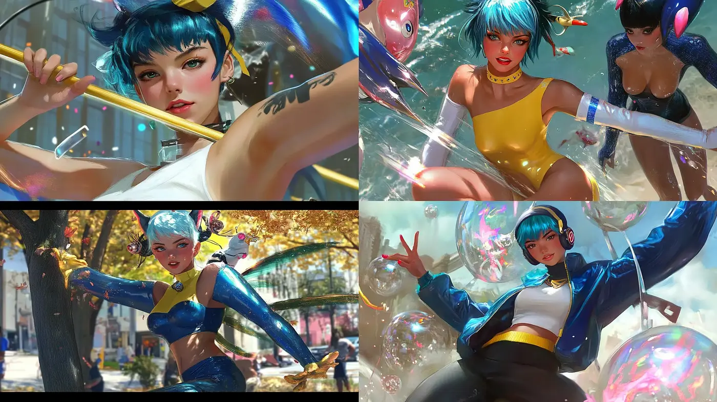 Luminous Futuristic Fantasy with a Retro Twist - Midjourney sref style