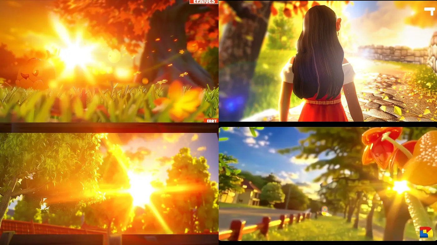 Luminous Golden Hour Radiance amid Enchanted Realms - Midjourney sref style