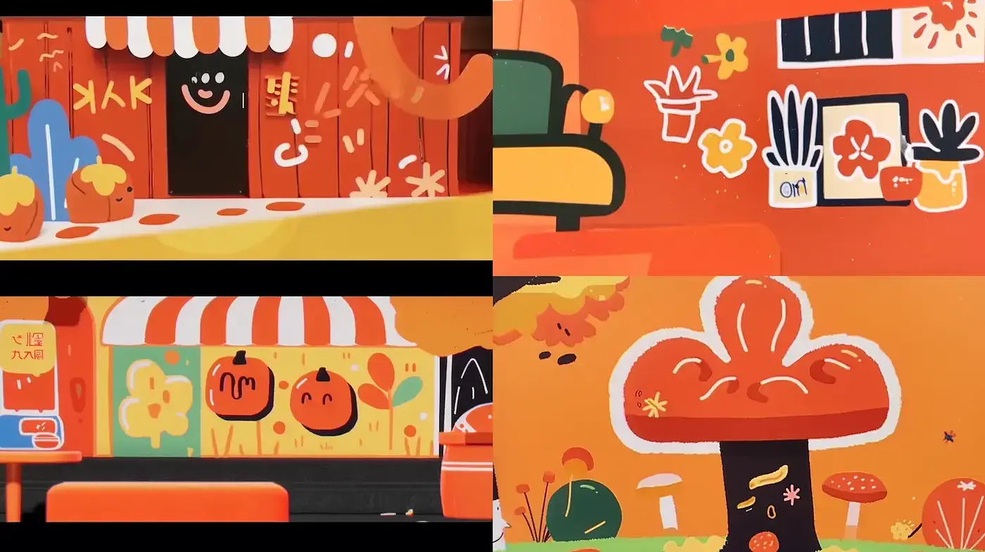Vibrant and Playful Illustration with Whimsical Elements - Midjourney sref style
