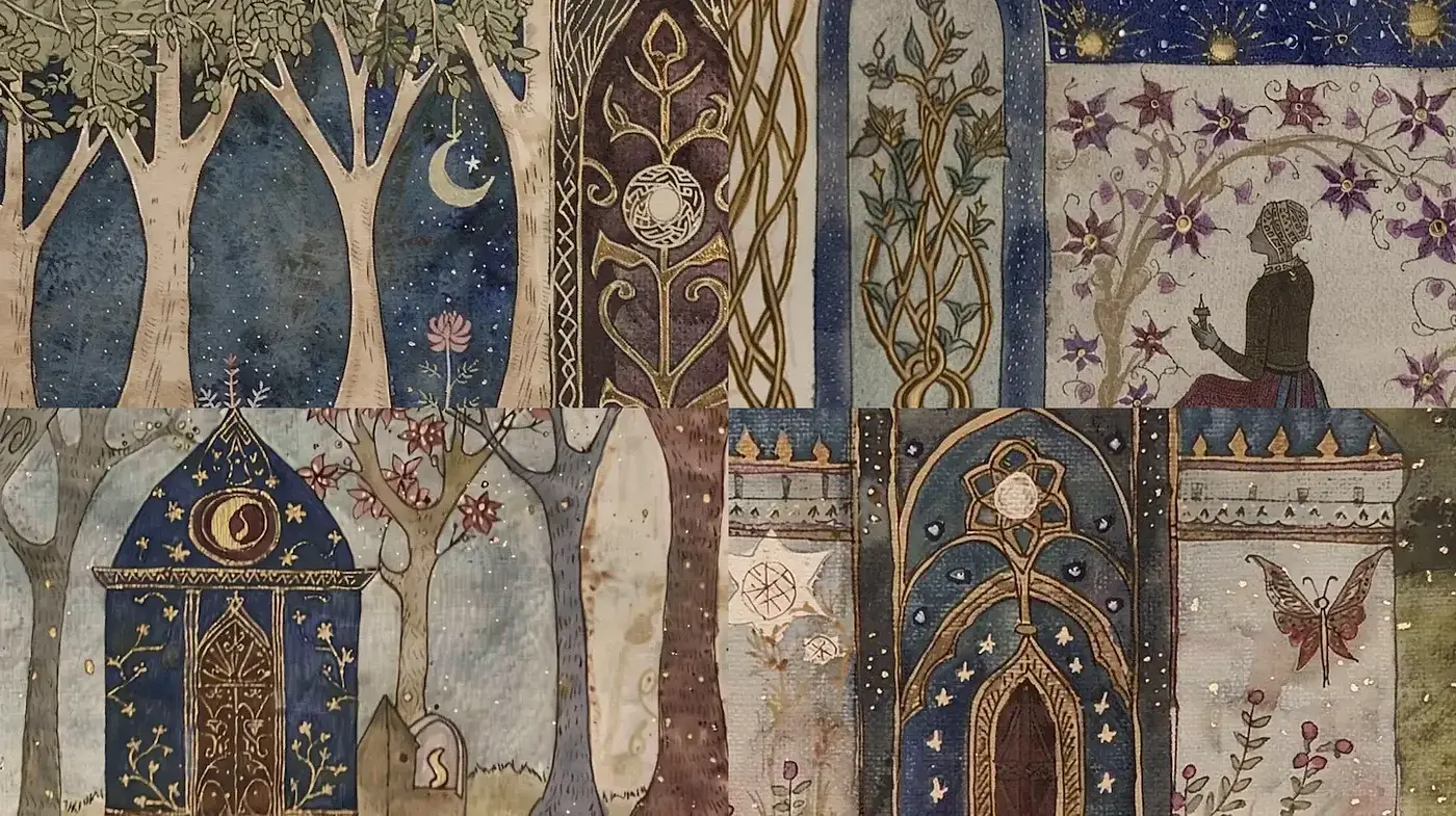 Whimsical and Enchanting Illustrations with Ethereal Elements - Midjourney sref style