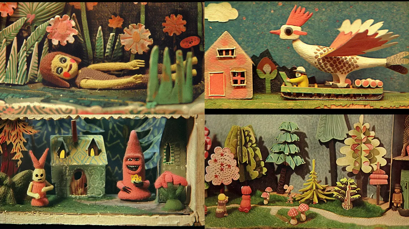 Whimsical Storybook Canvas: A Homage to Textured Fantasia - Midjourney sref style
