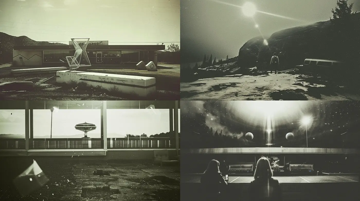 Mystic Sepia Tones of Retrofuturistic Isolation - Midjourney sref style