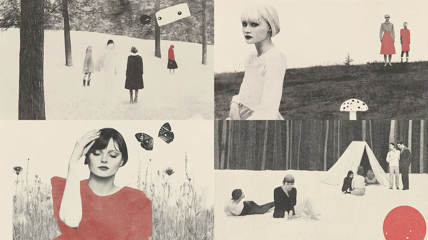 Monochromatic Dreamscapes with Surrealist Touches - Midjourney sref style