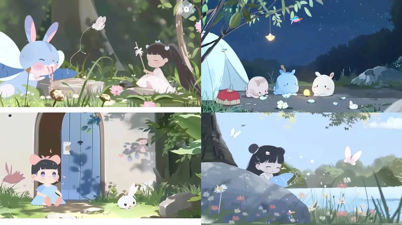 Whimsical Storybook Illustrations with Soft Pastel Tones - Midjourney sref style