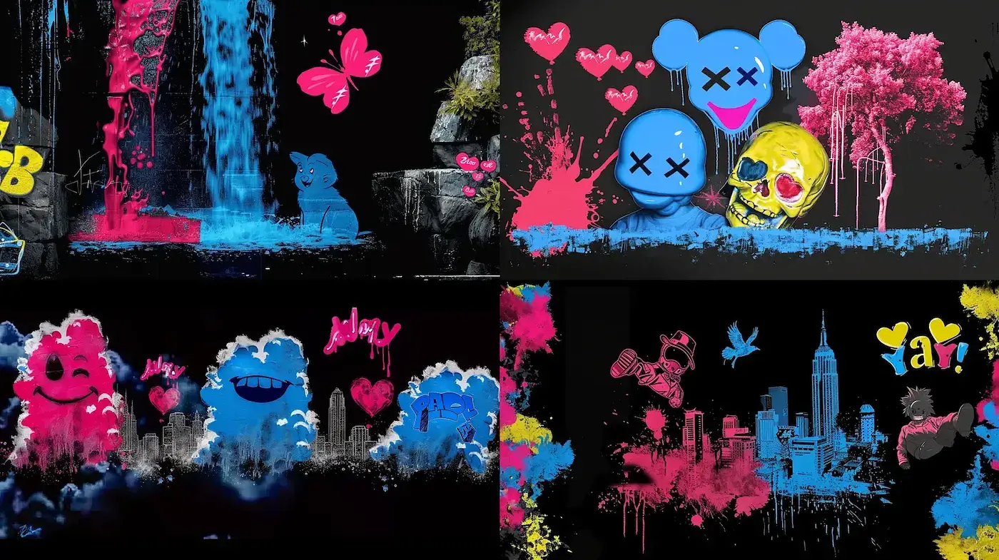 Vibrant Urban Expressionism with a Pop Art Sensibility - Midjourney sref style