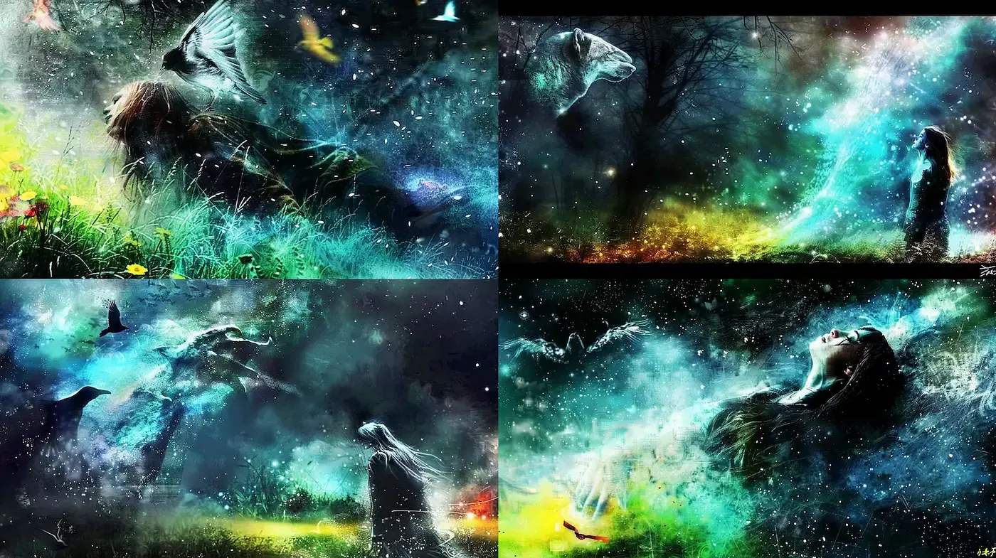 Ethereal Dreamscapes with Mystical Elements - Midjourney sref style