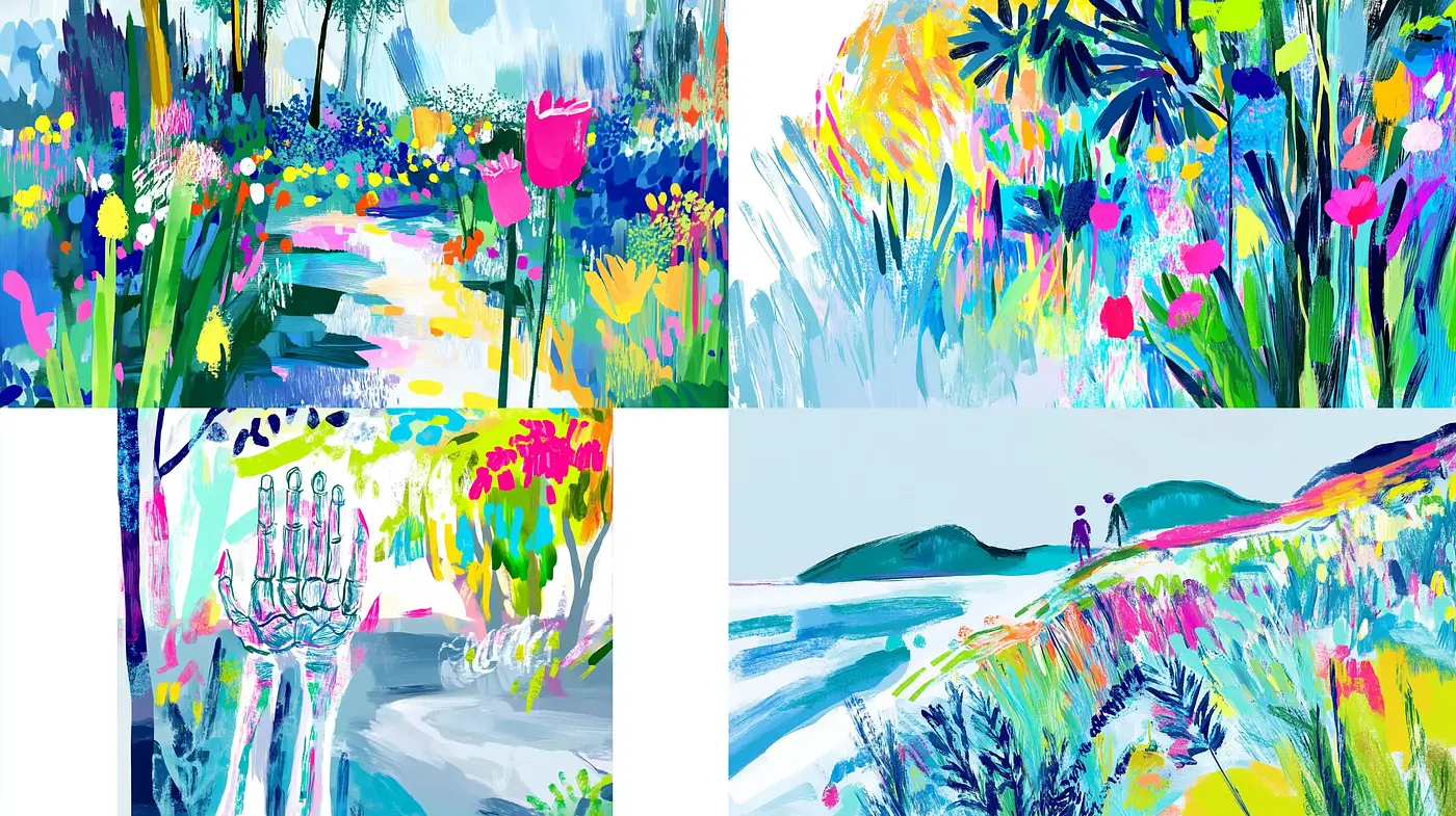 Vibrant Brushstroke Harmony: A Study in Dynamic Impressionism and Vivid Landscapes - Midjourney sref style